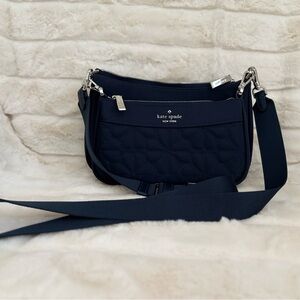Kate Spade Duet Quilted Fabric Crossbody Bag - Navy Blue